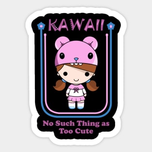 Kawaii Girl in Pink Sticker